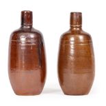 TWO LATE 19TH / EARLY 20TH CENTURY AREOSA STONEWARE BOTTLES each 22cm in height Condition: in good