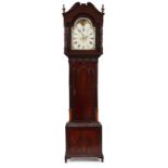 AN EARLY VICTORIAN EIGHT DAY LONGCASE CLOCK with painted dial signed 'Thos Read Tarporley', having