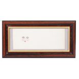 A LATE 19TH / EARLY 20TH CENTURY FACE PENCIL AND WATER COLOUR 24cm x 9cm, framed and glazed At