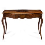 A 19TH CENTURY CONTINENTAL WALNUT DESK OR DRESSING TABLE