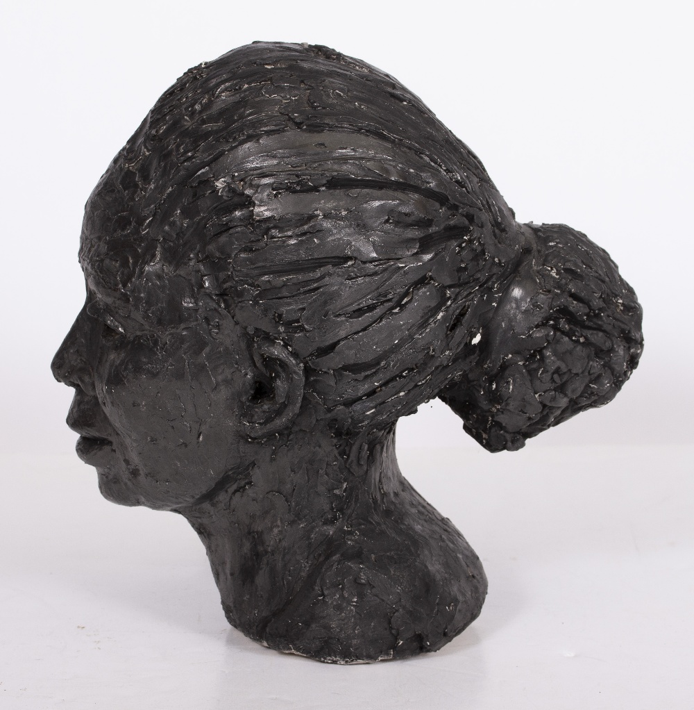 A CERAMIC SCULPTURE depicting a female head, 19cm x 31cm Condition: some minor surface scratches - Image 2 of 5