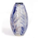 A MARTIN WARE POTTERY VASE of ovoid leaf form with a blue and red glaze, marked 'Martin Ware South