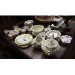 A MIXED COLLECTION OF VICTORIAN AND LATER PORCELAIN to include a Victorian teapot, Copeland tea cups