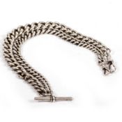 A LARGE SILVER MARKED WATCH CHAIN marks indistinguishable 66cm in length Weight: 211.7g Condition: