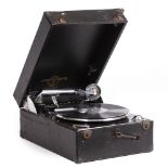 A VIVA-TONAL COLUMBIA GRAFONOLA NUMBER 202 portable gramophone, 30cm wide x 41cm deep At present,