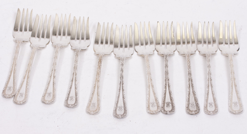 A GORHAM ELECTRO SILVER PLATED CANTEEN OF CUTLERY with matched Mappin & Webb ladles and four 19th - Image 10 of 12