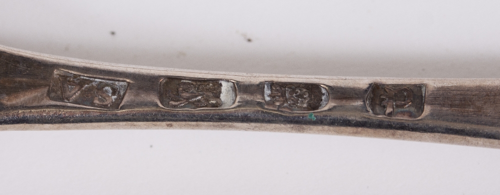 TWO GEORGIAN SILVER SPOONS marks for London 1770, 20.5cm in length, Weight: 118.5 At present there - Image 2 of 4