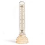 A 19TH CENTURY IVORY MERCURY THERMOMETER by Thomas Rubergall, 24 Coventry Street, London, mounted on