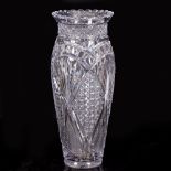 A LARGE ANTIQUE CUT GLASS VASE 17cm diameter x 40cm high Condition: minor surface scratches to the