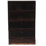 A LATE 19TH / EARLY 20TH CENTURY GLOBE WERNICKE FOUR SECTION BOOKCASE 87cm wide x 29.5cm deep x