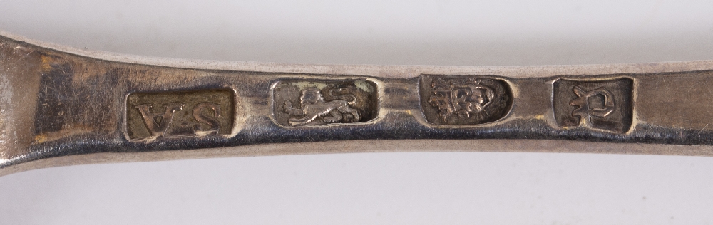 TWO GEORGIAN SILVER SPOONS marks for London 1770, 20.5cm in length, Weight: 118.5 At present there - Image 4 of 4