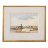 WILLIAM LEIGHTON LEITCH (1804-1883) Riverscape, watercolour, unsigned, 21cm x 31cm with Gerald