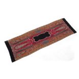 AN INDIAN PAISLEY STYLE WOOLLEN SHAWL with black bordered ends, 207cm long x 69cm wide Condition: