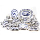 A COLLECTION OF OLD CHELSEA PATTERN POTTERY to include meat plates, cups, saucers, dinner plates, by