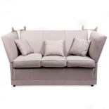 A CONTEMPORARY GREY UPHOLSTERED KNOLL STYLE SOFA 195cm wide x 98cm deep x 100cm high Condition: