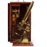 A LARGE 19 INCH ROSS PATTERN LATE VICTORIAN MICROSCOPE by J H Steward of 406 Strand, London, with
