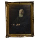 A LARGE EARLY 20TH CENTURY SEATED PORTRAIT OF SIR ROBERT APPLEBY BARTRAM (1835-1925) oil on