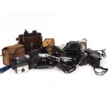 A COLLECTION OF VINTAGE CAMERAS to include a Sony mini DV digital Handicam, an Ensign all distance