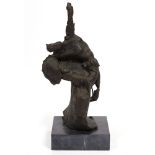 A BRONZE 'Death of the Warrior', indistinctly signed, 43cm high mounted on a slate base Condition: