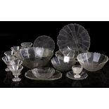 A COLLECTION OF VICTORIAN GLASSWARE each piece with shaped cut glass rims to include a set of six
