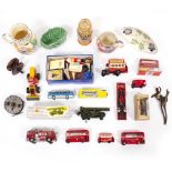 A MIXED LOT to include die-cast toy vehicles including a Dinky Toys Merryweather Marquis fire