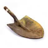 A BRONZE SHOVEL HEAD for use in a munitions factory, stamped 'Non-Magnetic patt number 15141', 52.