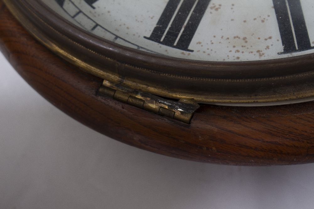 A MID 20TH CENTURY CIRCULAR DIAL WALL CLOCK 35cm diameter together with a book rest with daffodil - Image 2 of 3