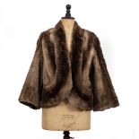 A MINK FUR CAPE together with a fur jacket, a stole and a further velvet and fur stole (4) At