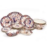 A ROYAL CROWN DERBY PART DINNER SERVICE pattern number 563 consisting of nine dinner plates, 26cm