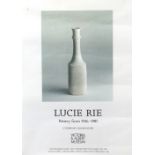 Lucie Rie exhibition poster for the Victoria and Albert Museum 'Lucie Rie Pottery from 1926-1981,
