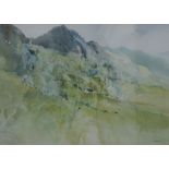 John Blockley (1921-2002) 'Welsh Mountainside' watercolour signed lower right 49cm x 68cm