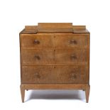 Cotswold School chest of three graduated drawers, oak 80cm wide x 92cm high x 48cm deep