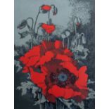 Jean Davey-Winter (Contemporary) 'Poppies' limited edition etching, numbered 6/75 signed in pencil