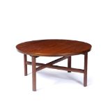 20th Century circular topped coffee table, teak unmarked 84cm diameter x 40cm high