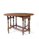 Attributed to Heals gate-leg table, oak 132cm wide x 75cm high x 122cm deep when extended