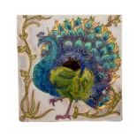 In the manner of William De Morgan (1839-1917) tile, with tubeline and enamel decoration of a
