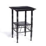 In the manner of Edward William Godwin (1833 - 1886) ebonised occasional table, with spindle