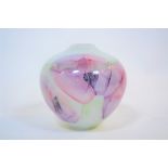 Peter Layton (b.1937) 'Floral' stoneform glass vase unsigned 18cm high