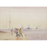 Wilfred Sutton (1917-2012) 'The Pier Heads - Lowestoft' watercolour on paper signed lower left