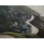 Nigel Hallard (b.1936) 'After the Rain - Sennen Cove II' oil on canvas signed lower left and