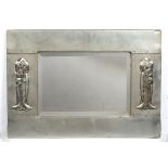 Glasgow School mirror 20th Century, with embossed motifs 38cm x 55cm