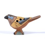 Neil Ions (b.1949) studio pottery ocarina in the form of a bird signed to the base, undated 9.5cm