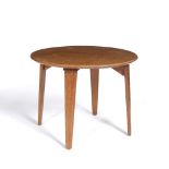 Gordon Russell circular low table 'Russell of Broadway' plaque to the underside 61cm diameter x 46cm