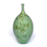 Simon Rich (b.1949) studio pottery vase with green crystalline glaze impressed seal marks to the