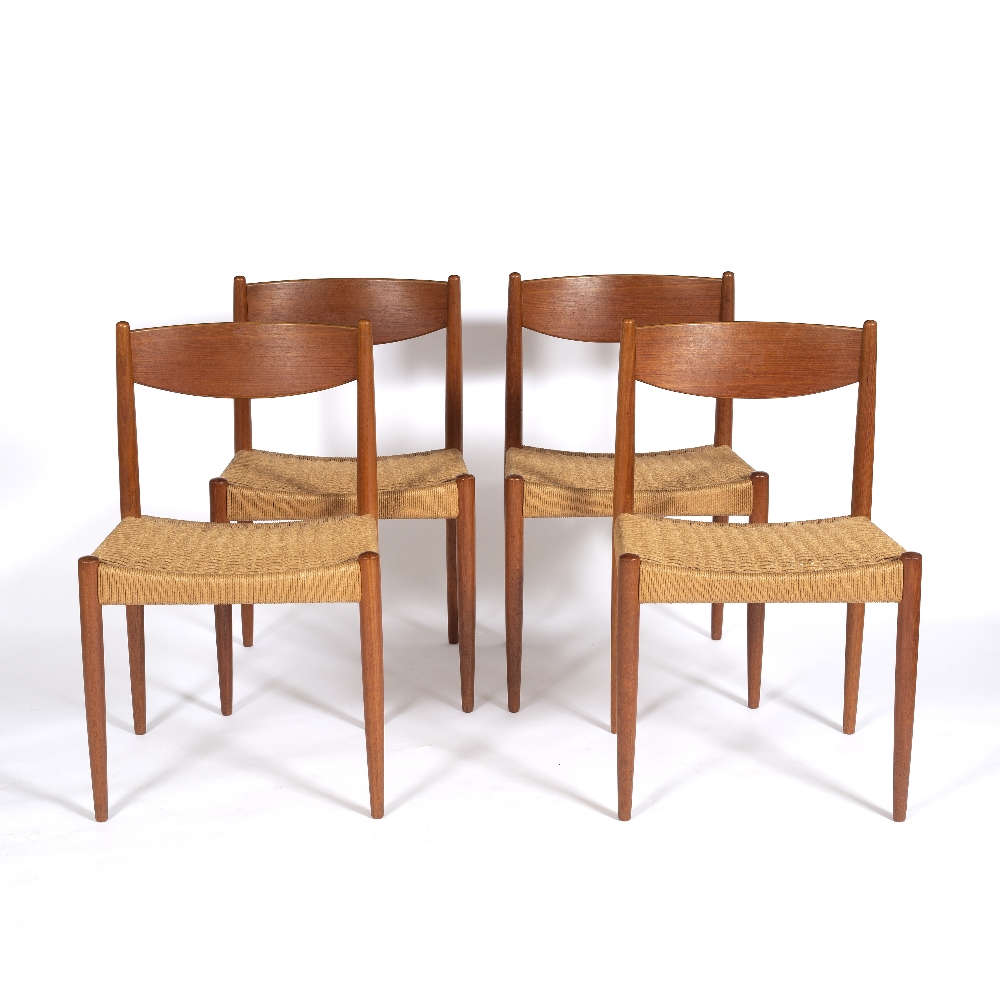 G-plan teak extending dining table and four chairs, mid/late 20th Century 158cm x 73cm x 103cm - Image 3 of 6