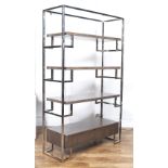Restoration Hardware 'Argos' bookcase with two drawers to the base 137cm wide x 220cm high x 45cm