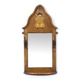 Attributed to Liberty & Co hall mirror, with parquetry decoration, oak 68cm x 35cm