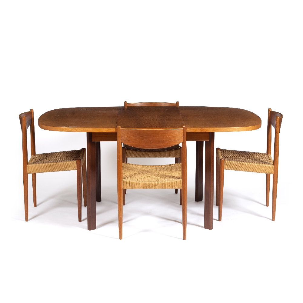 G-plan teak extending dining table and four chairs, mid/late 20th Century 158cm x 73cm x 103cm - Image 2 of 6