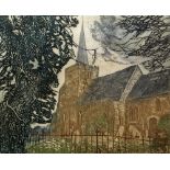 Robert R. Greenhalf (b.1950) 'Rotherford Church' limited edition etching numbered 42/75 signed in