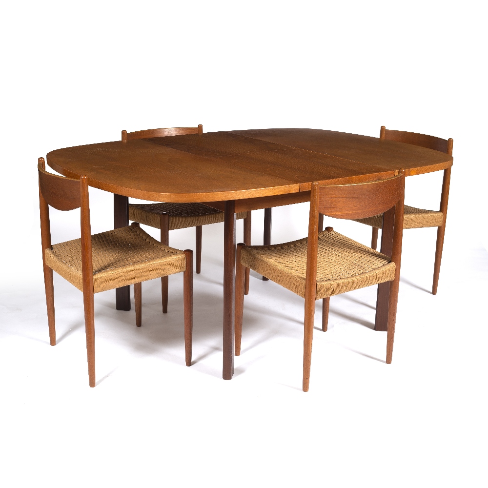 G-plan teak extending dining table and four chairs, mid/late 20th Century 158cm x 73cm x 103cm